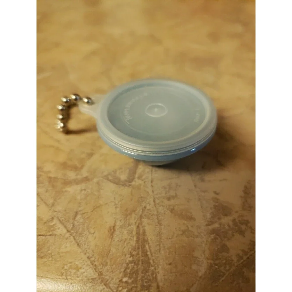 Vintage Tupperware Keychain Bowl with Lid Seal Blue c1970s Nice Condition USA